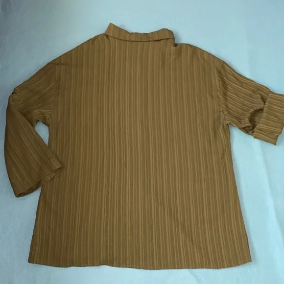 SHEIN Essence Plus army green long roll tab button up textured tunic NEW size 3X - Picture 4 of 14